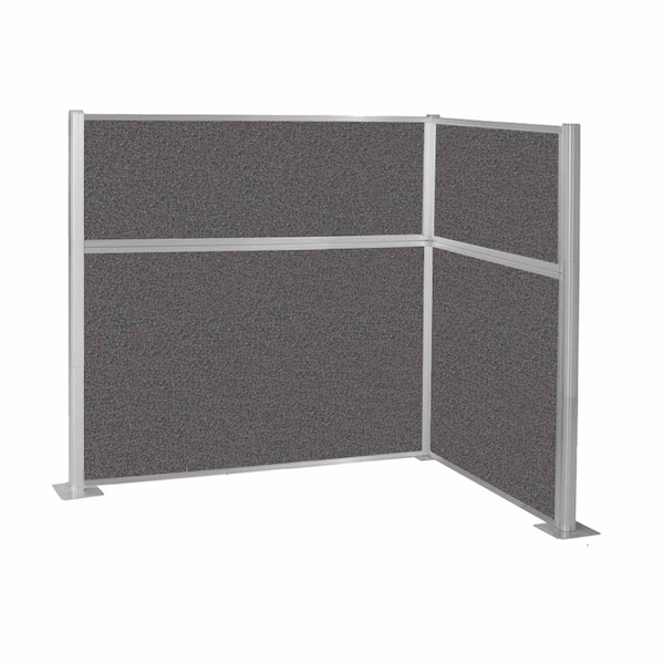 Pre-Configured Hush Panel Cubicle (L Shape) 6' x 4' L-Build Charcoal Gray Fabric